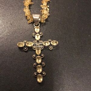 Rare Vintage Silpada Citrine Cross Necklace